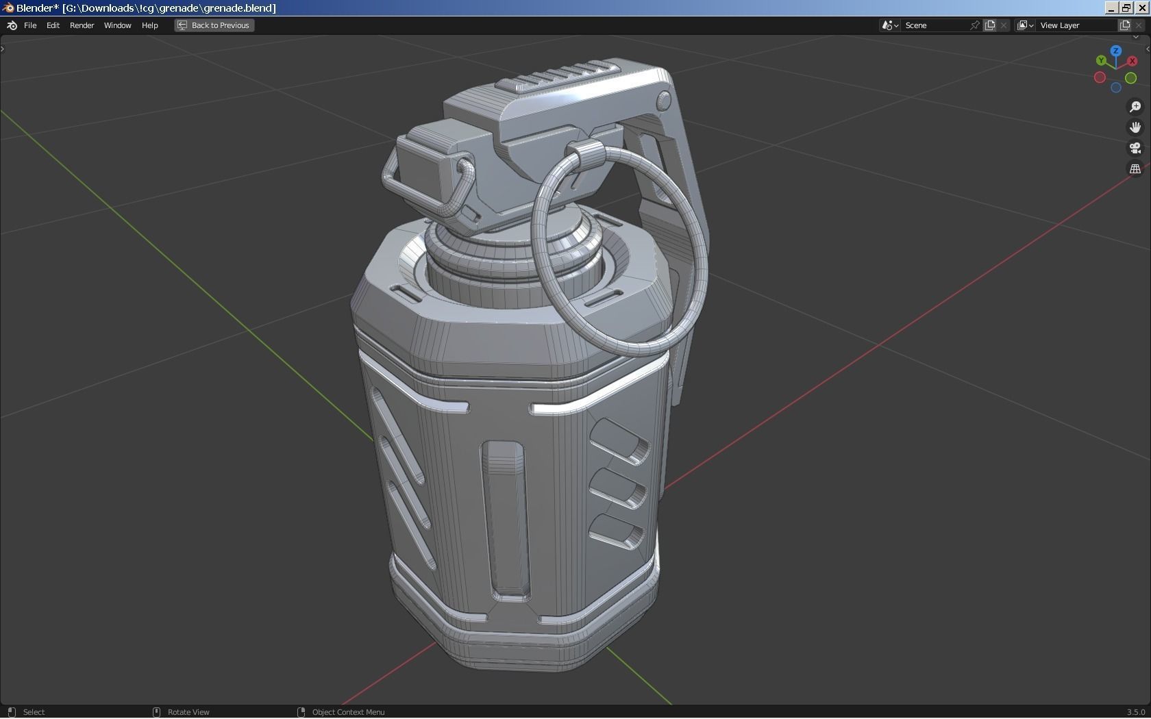 Sci-Fi Grenade 3D model_3