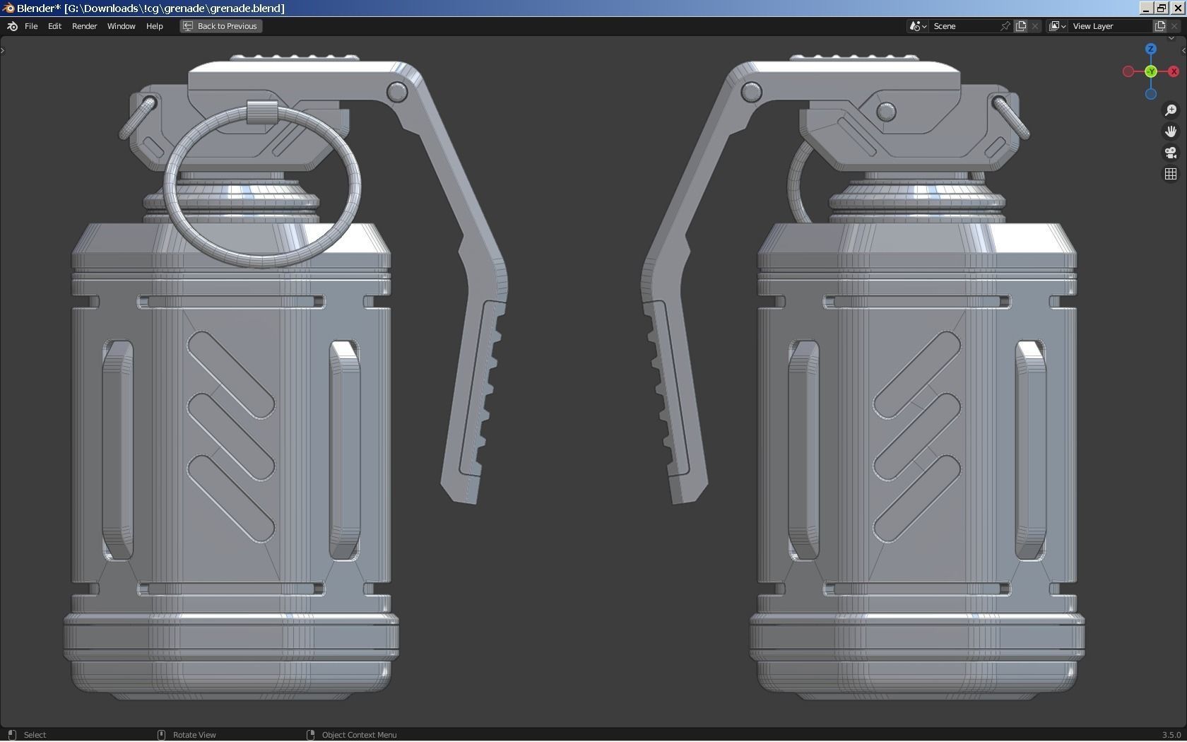 Sci-Fi Grenade 3D model_1