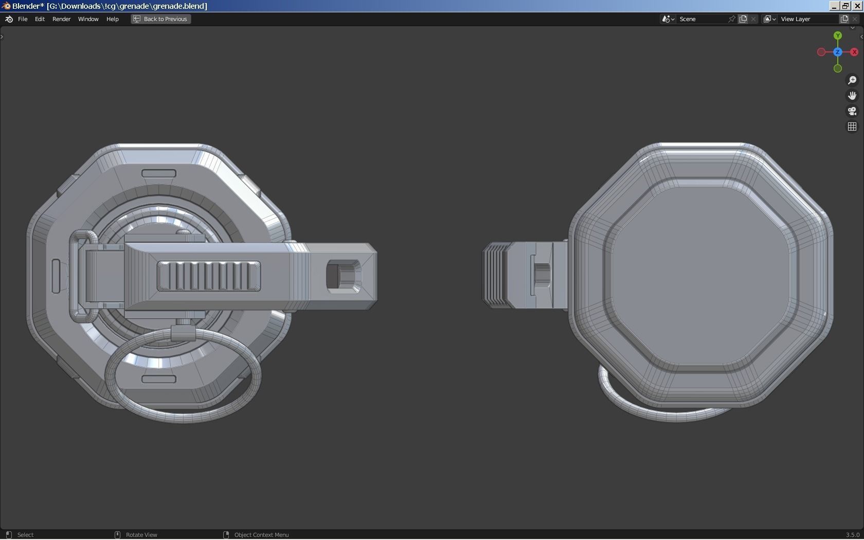 Sci-Fi Grenade 3D model_2