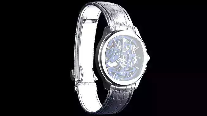Piaget polosteel automatic skeleton blue