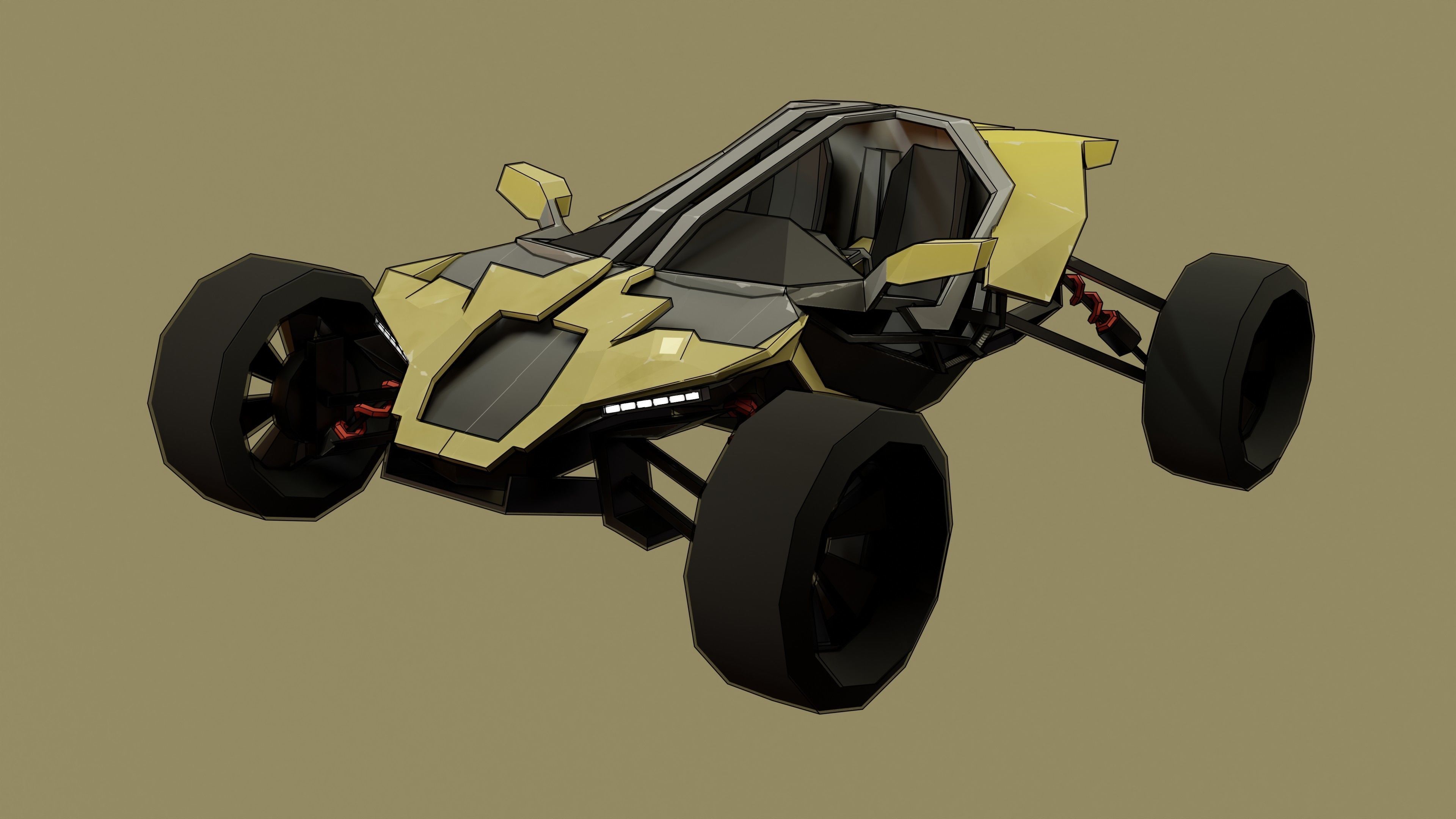 Buggy Scifi Low-poly 3D model_1