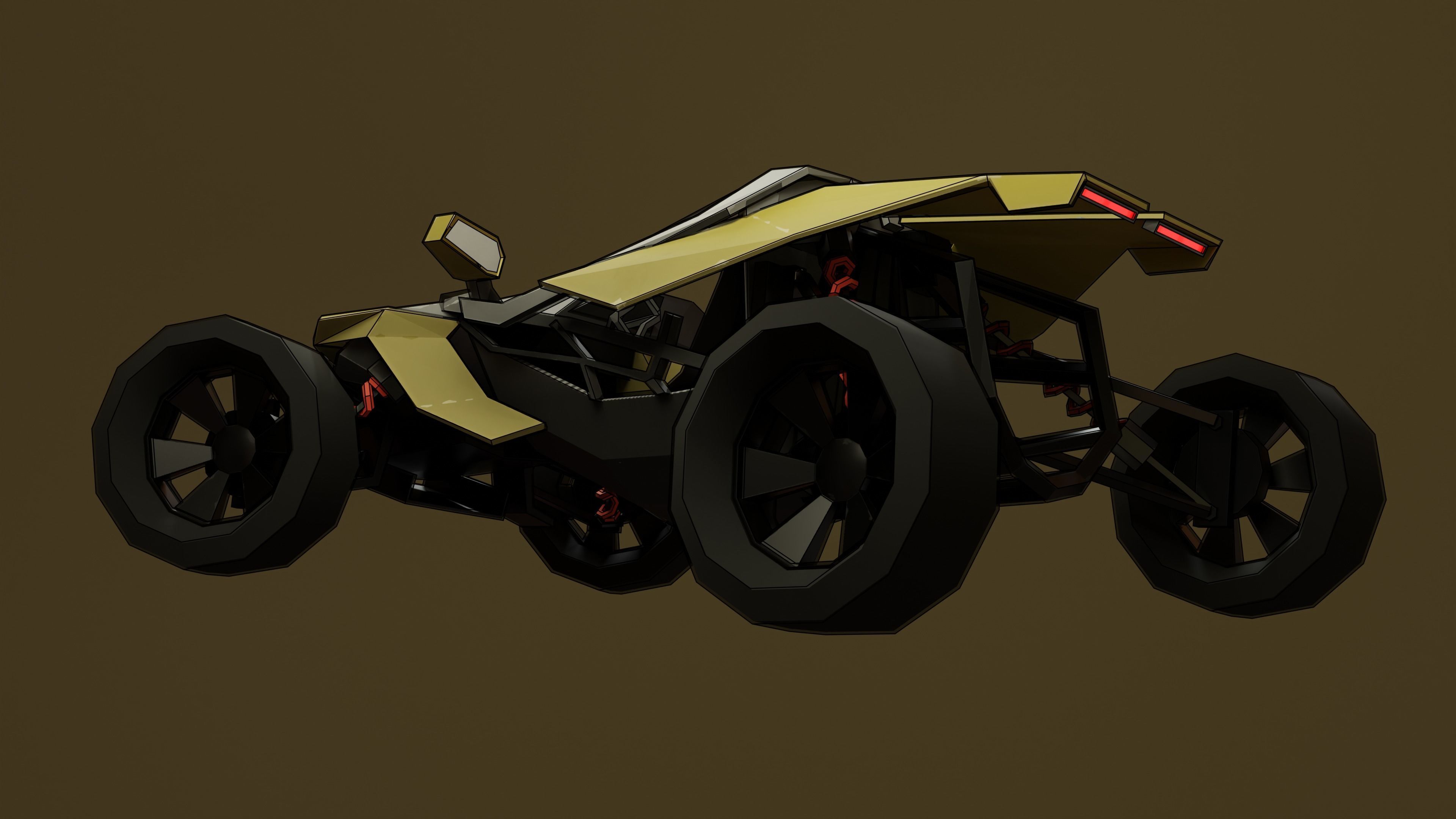 Buggy Scifi Low-poly 3D model_4