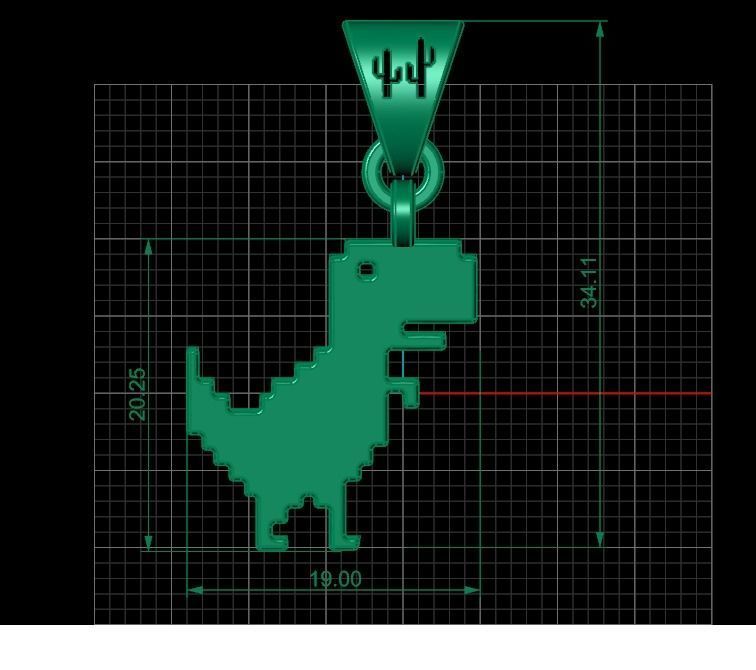 dino T-Rex pendant 3D print model_6