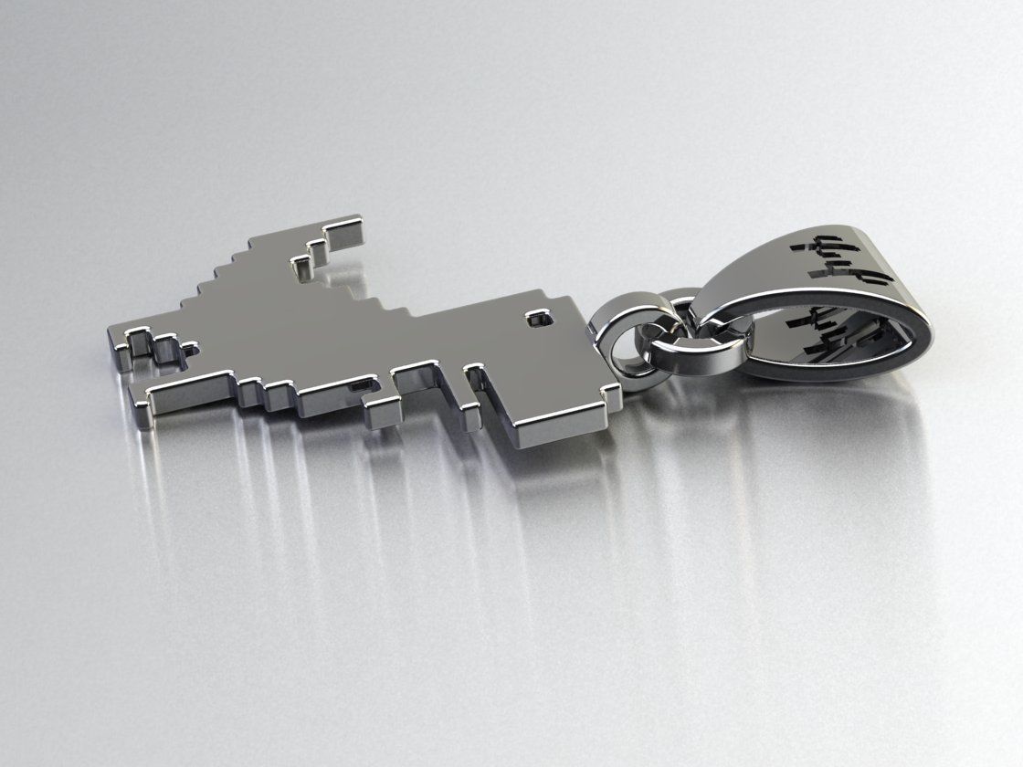 dino T-Rex pendant 3D print model_3