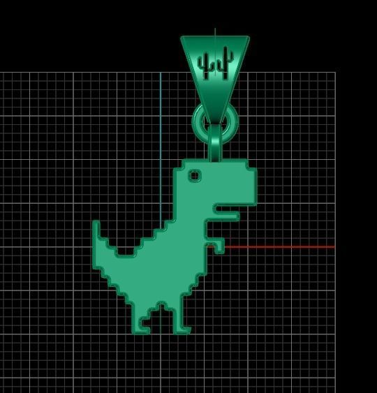 dino T-Rex pendant 3D print model_5
