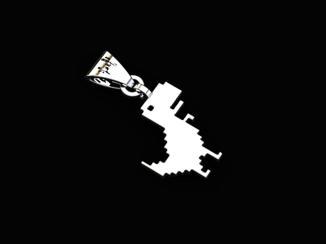 dino T-Rex pendant 3D print model_4