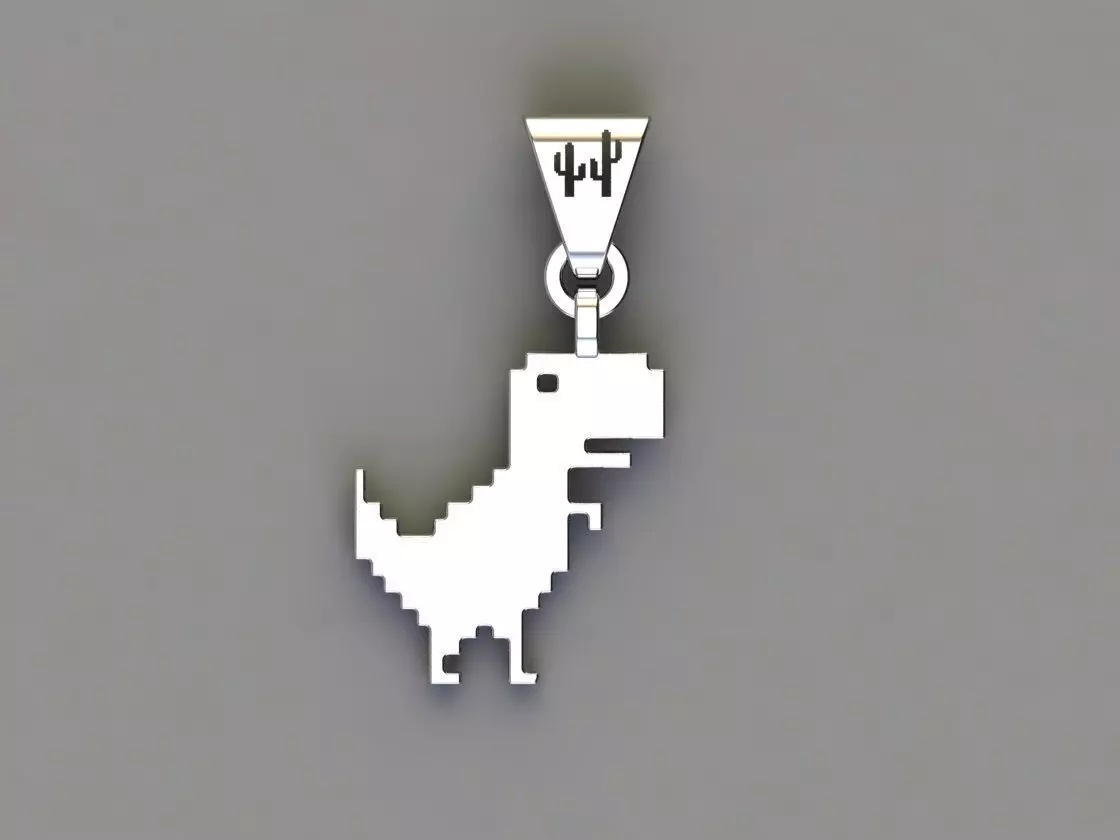 dino T-Rex pendant 3D print model_0