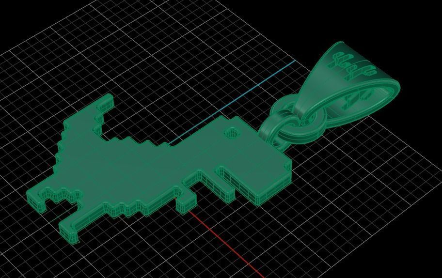 dino T-Rex pendant 3D print model_7