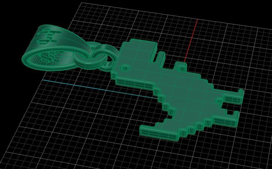 dino T-Rex pendant 3D print model_8