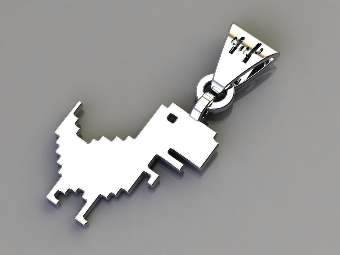 dino T-Rex pendant 3D print model_2