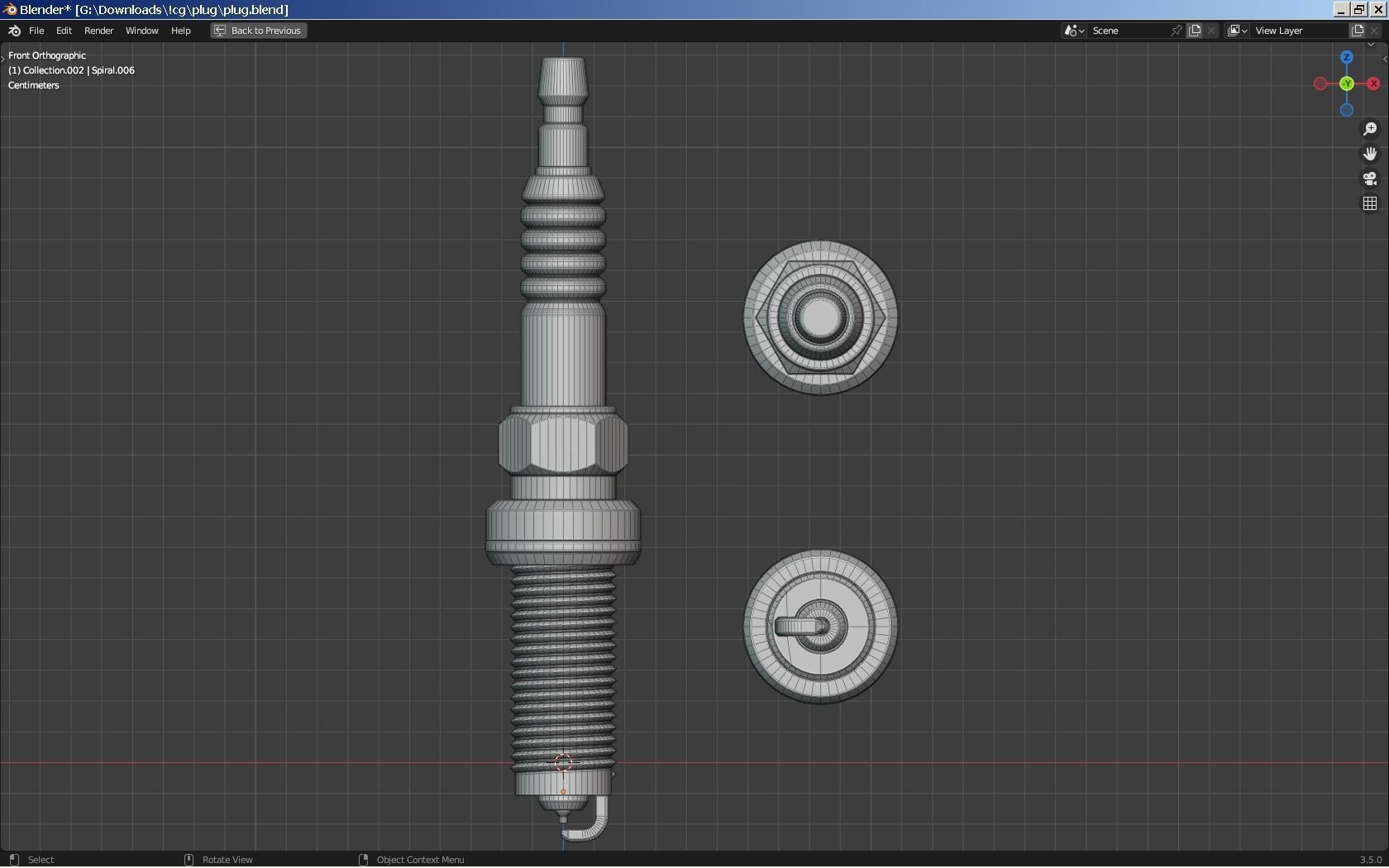 Spark Plug - NGK Ruthenium HX 3D model_2