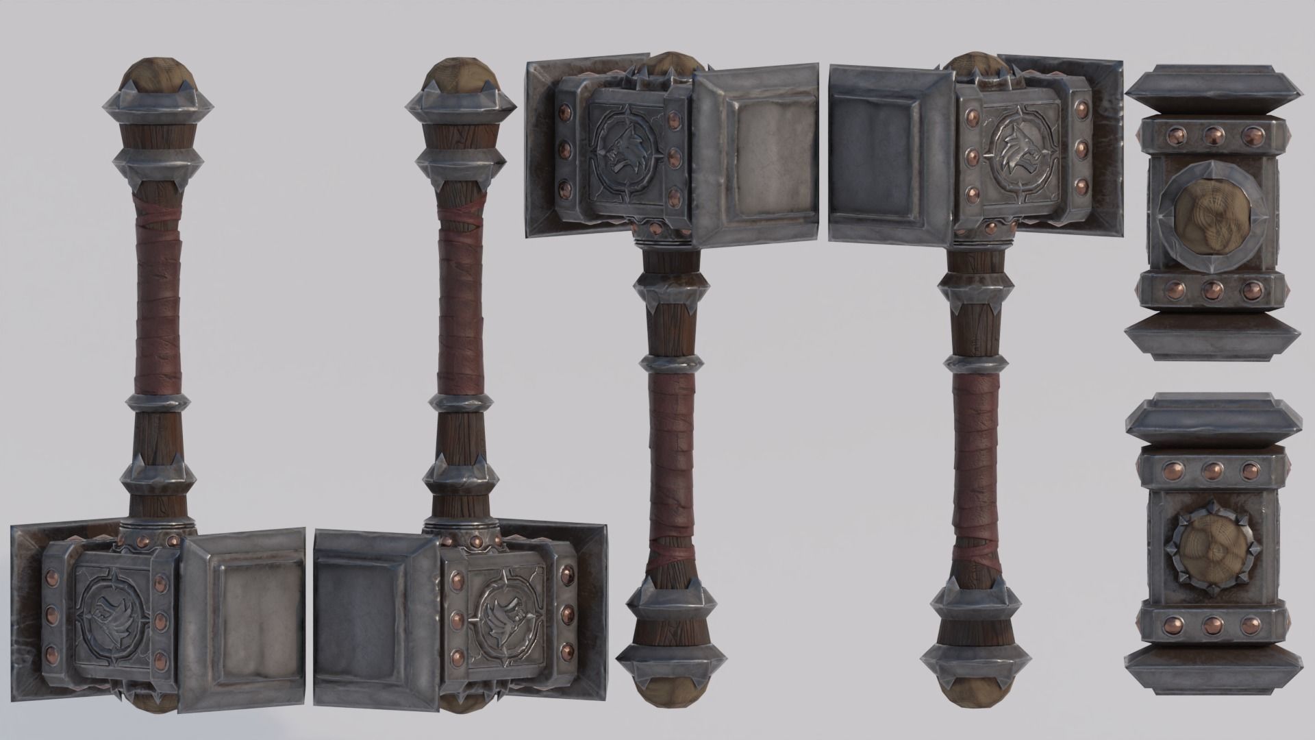 Doomhammer from WoW Low-poly 3D model_5