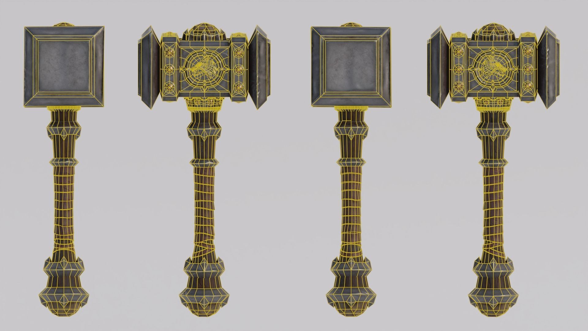 Doomhammer from WoW Low-poly 3D model_10
