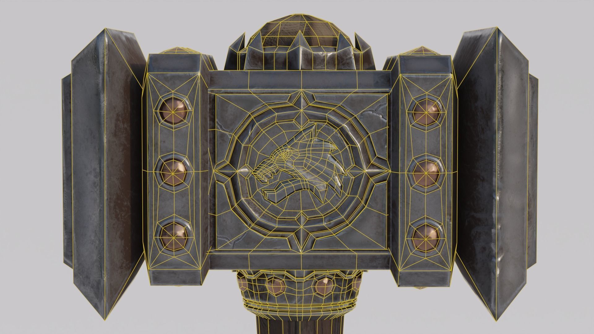Doomhammer from WoW Low-poly 3D model_6