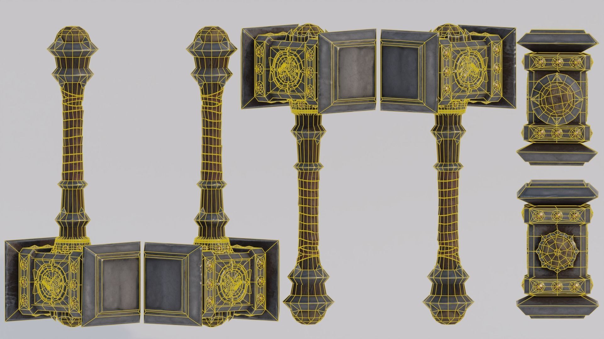 Doomhammer from WoW Low-poly 3D model_11