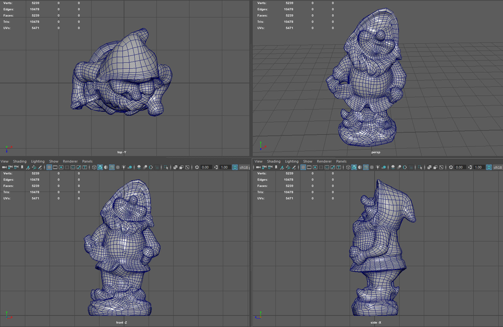 Garden Gnome 9 Low-poly 3D model_9