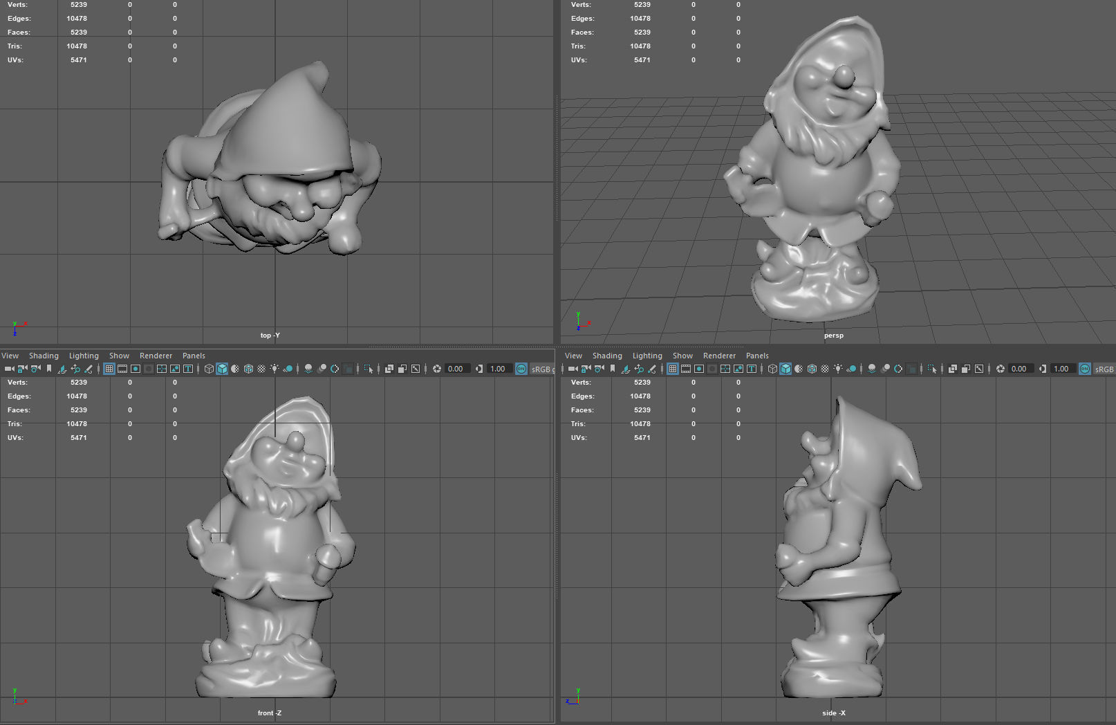 Garden Gnome 9 Low-poly 3D model_8