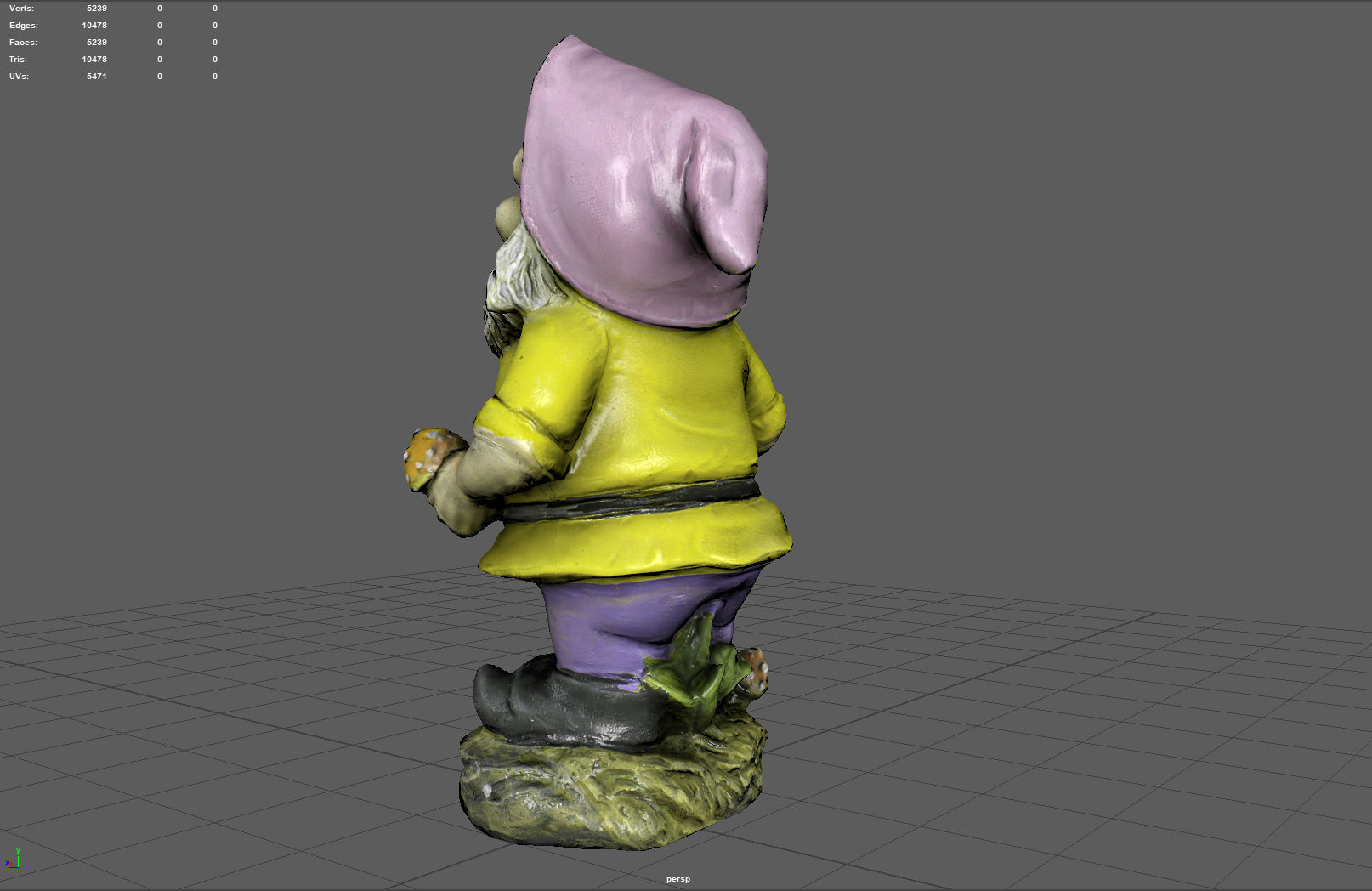 Garden Gnome 9 Low-poly 3D model_11