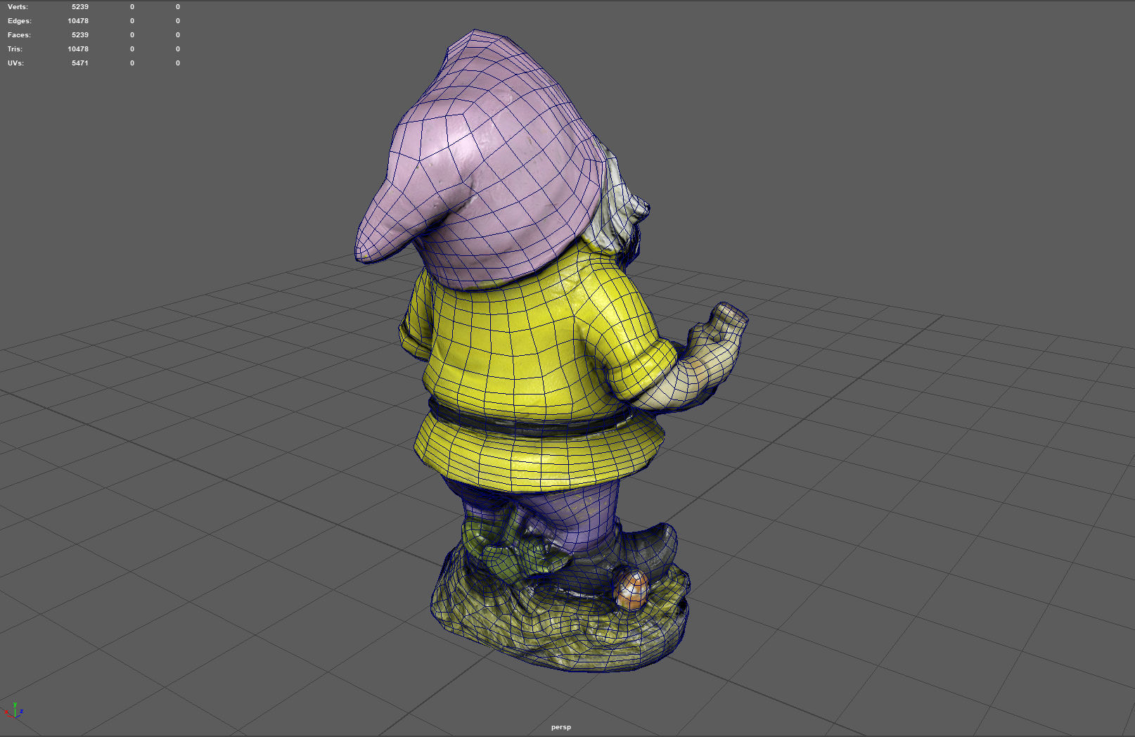 Garden Gnome 9 Low-poly 3D model_12