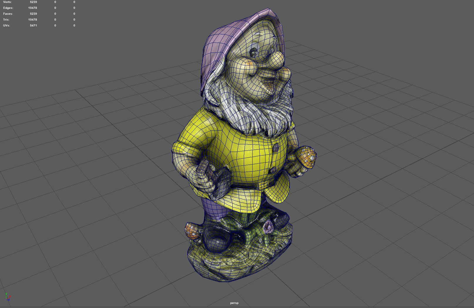Garden Gnome 9 Low-poly 3D model_3