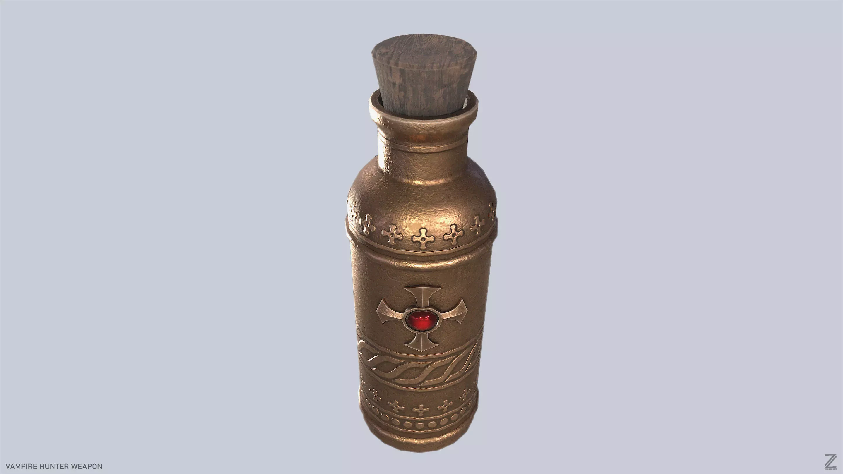 Vampire hunter weapon Low-poly 3D model_5