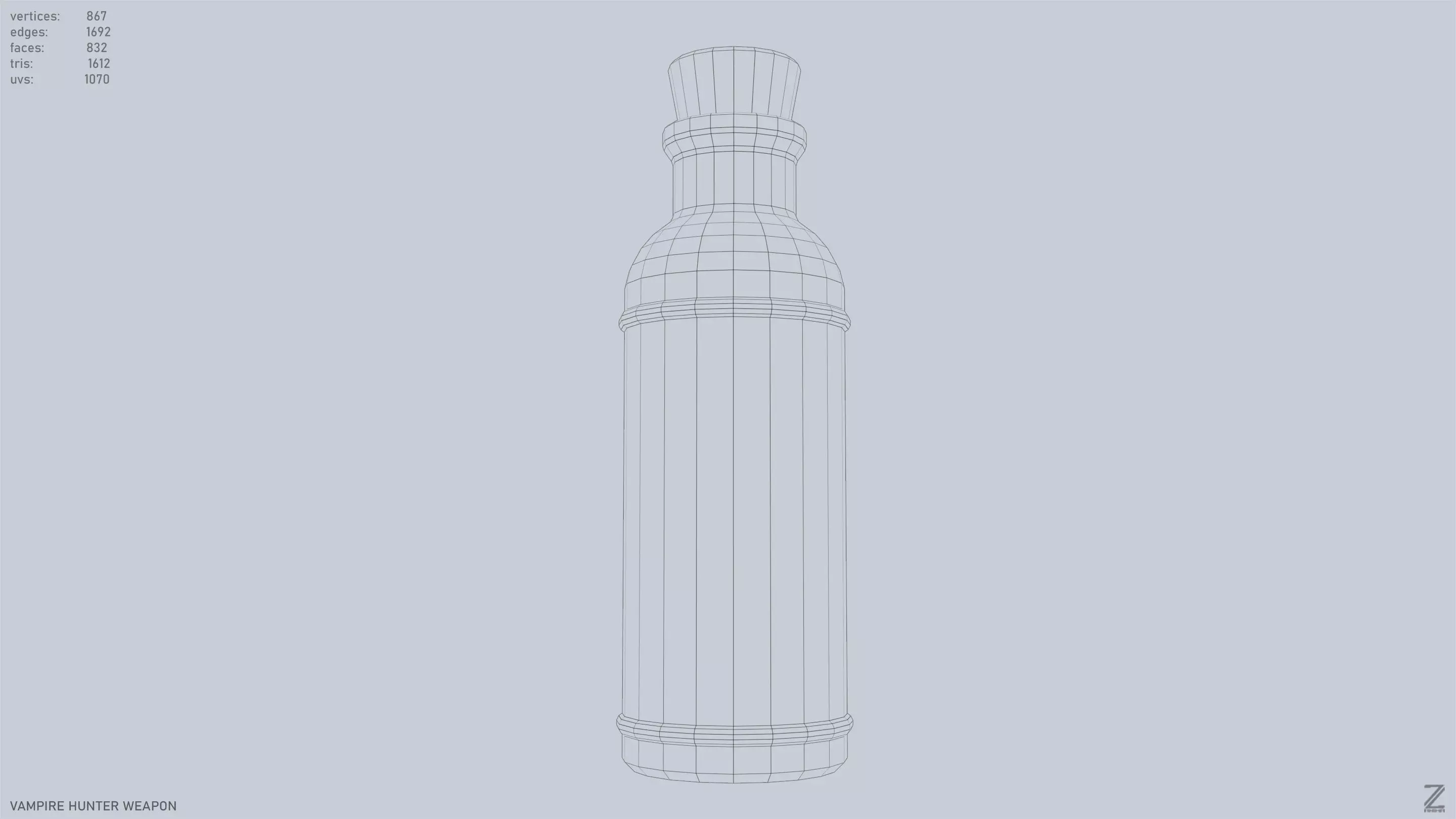 Vampire hunter weapon Low-poly 3D model_13