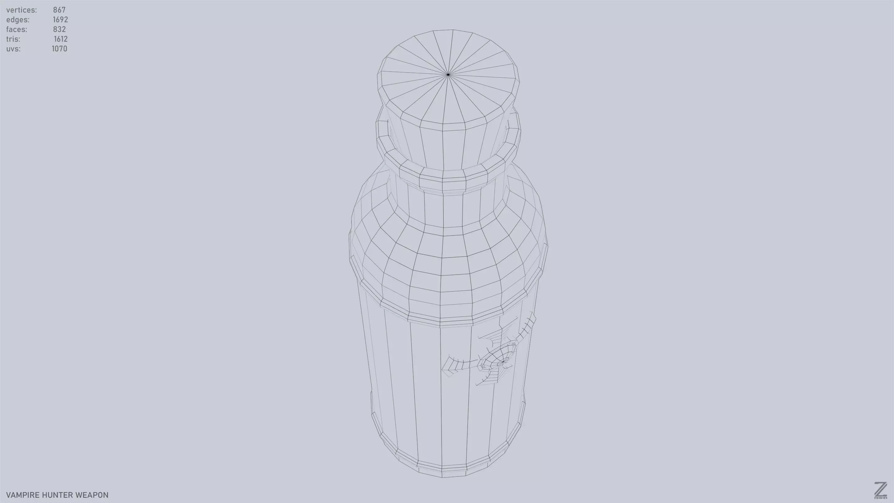 Vampire hunter weapon Low-poly 3D model_12