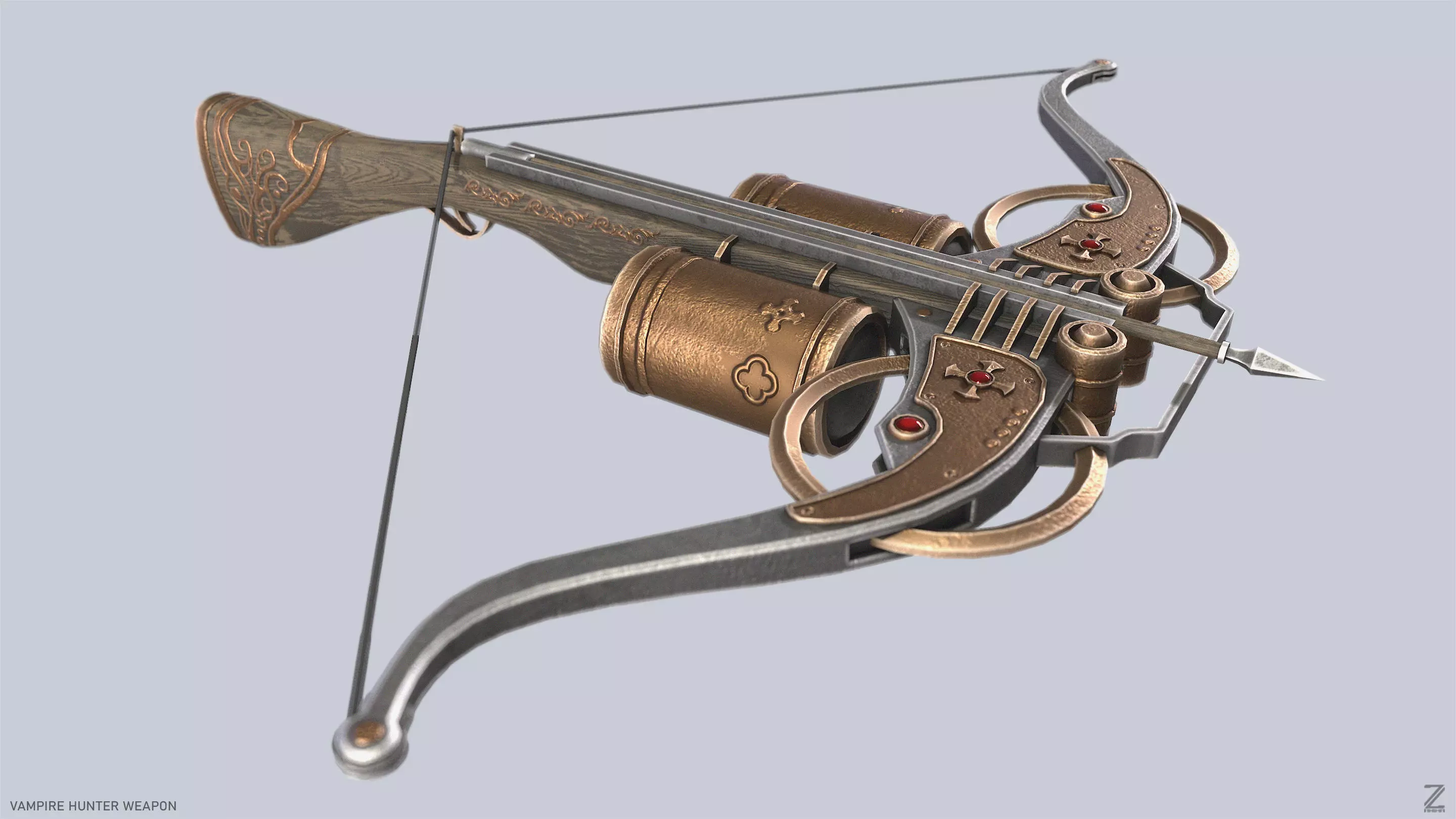 Vampire hunter weapon Low-poly 3D model_8