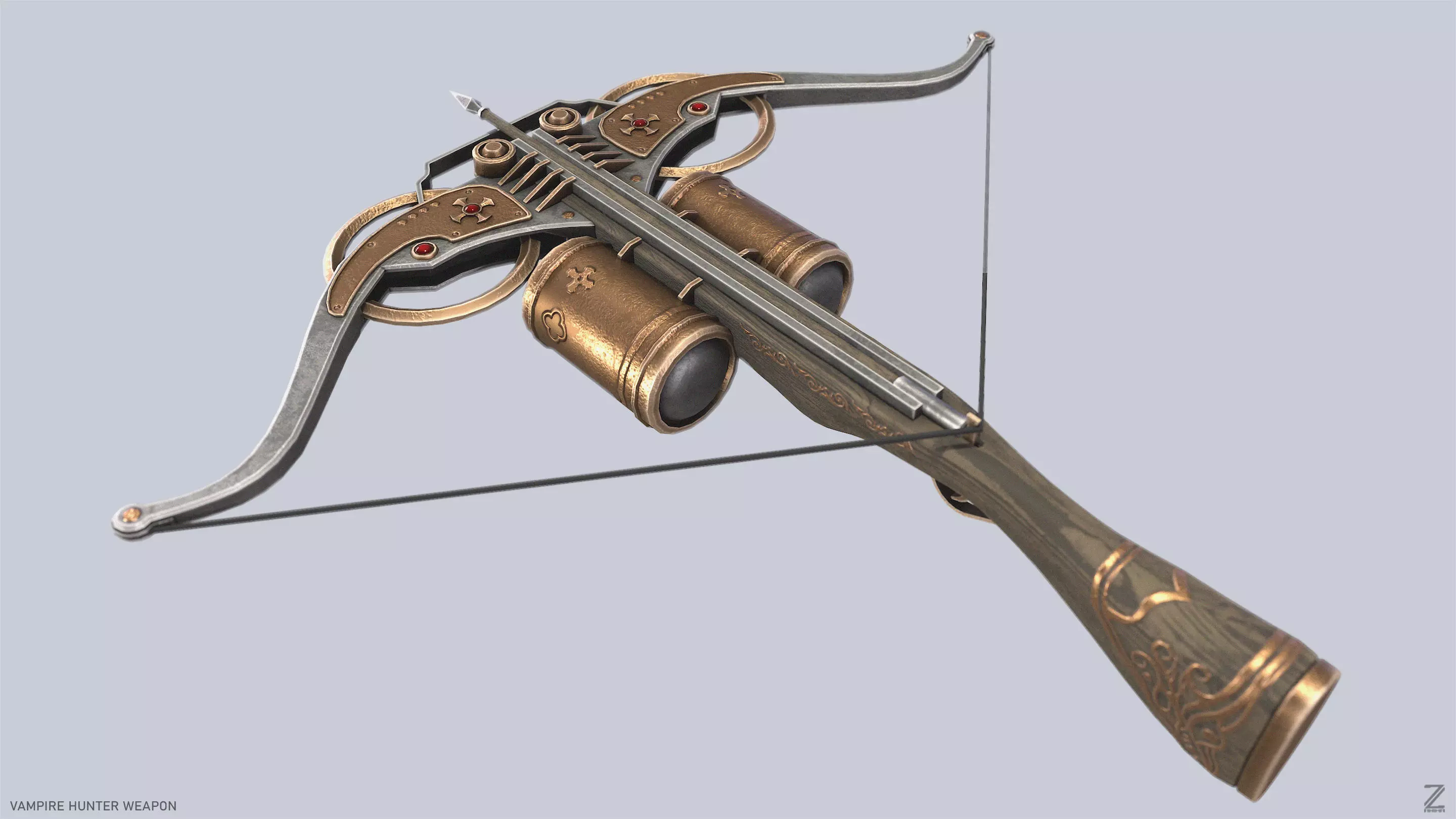 Vampire hunter weapon Low-poly 3D model_4