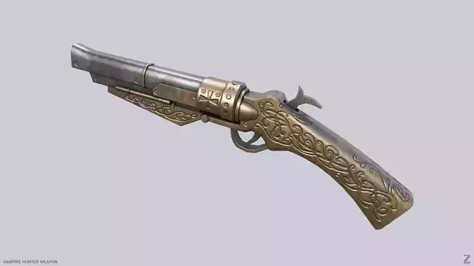 Vampire hunter weapon Low-poly 3D model