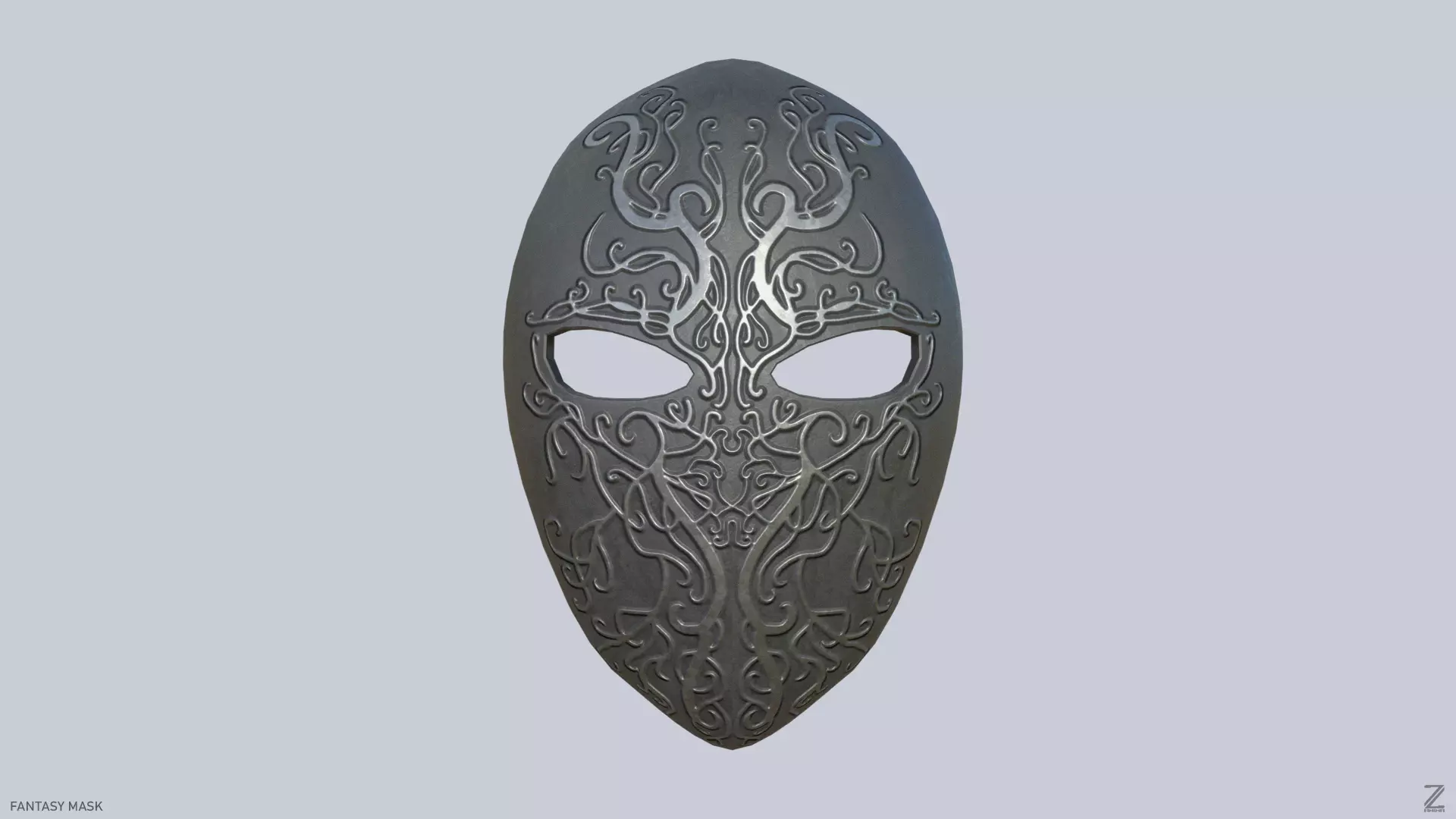 Fantasy mask Low-poly 3D model_0