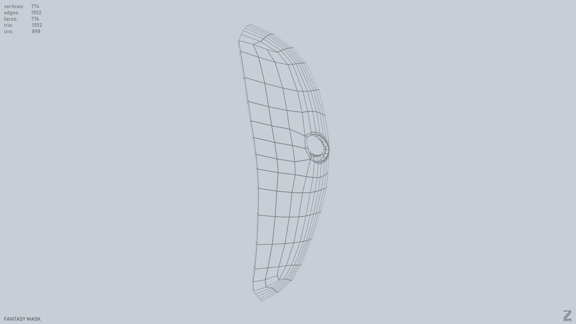 Fantasy mask Low-poly 3D model_13