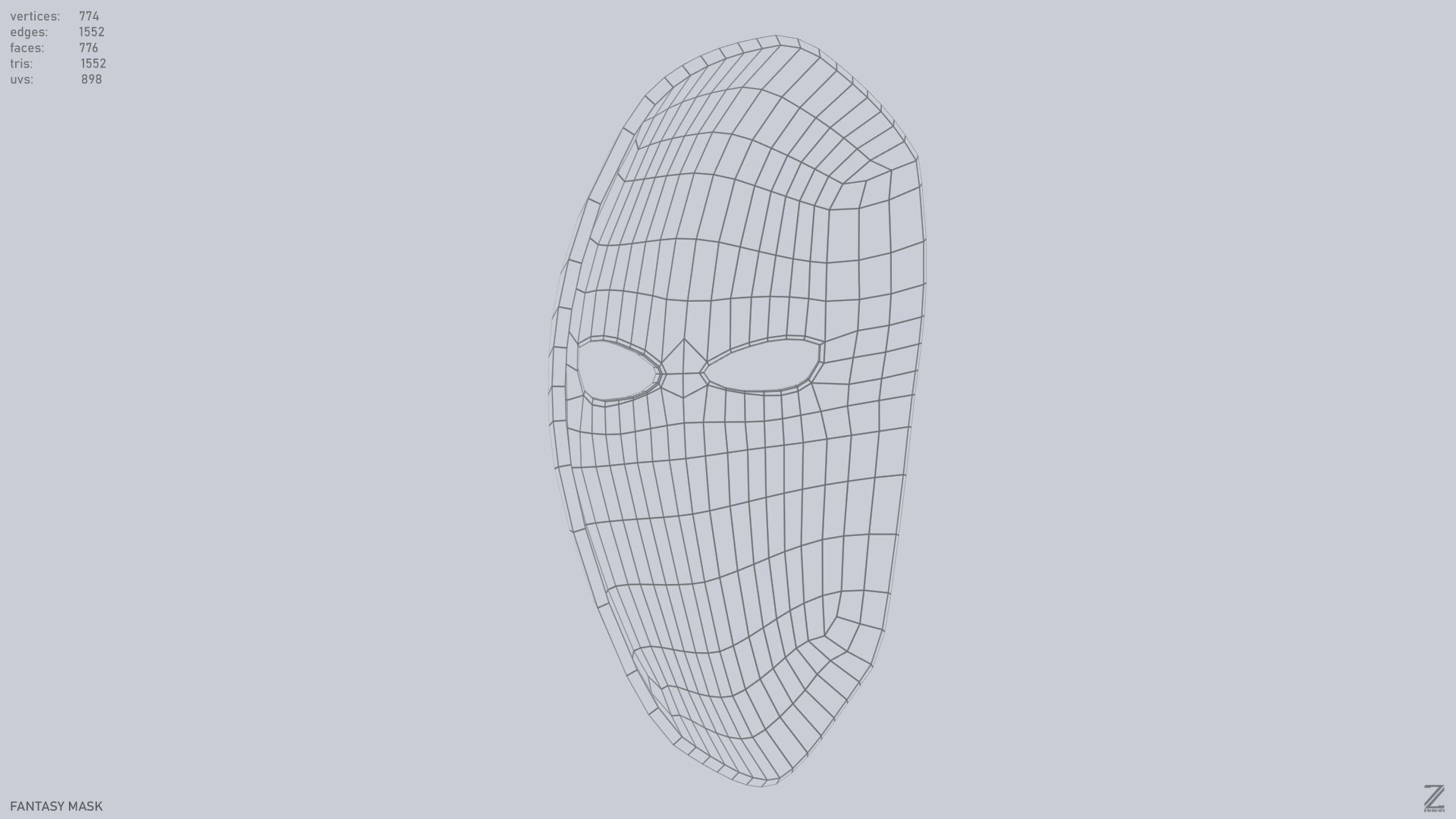 Fantasy mask Low-poly 3D model_12