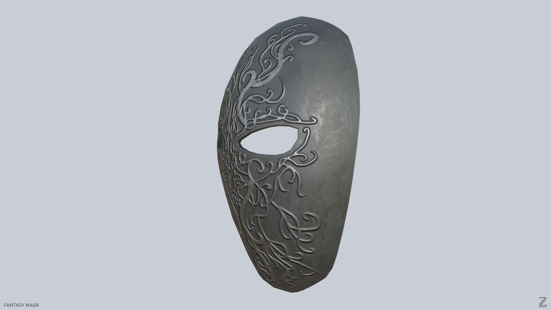 Fantasy mask Low-poly 3D model_4