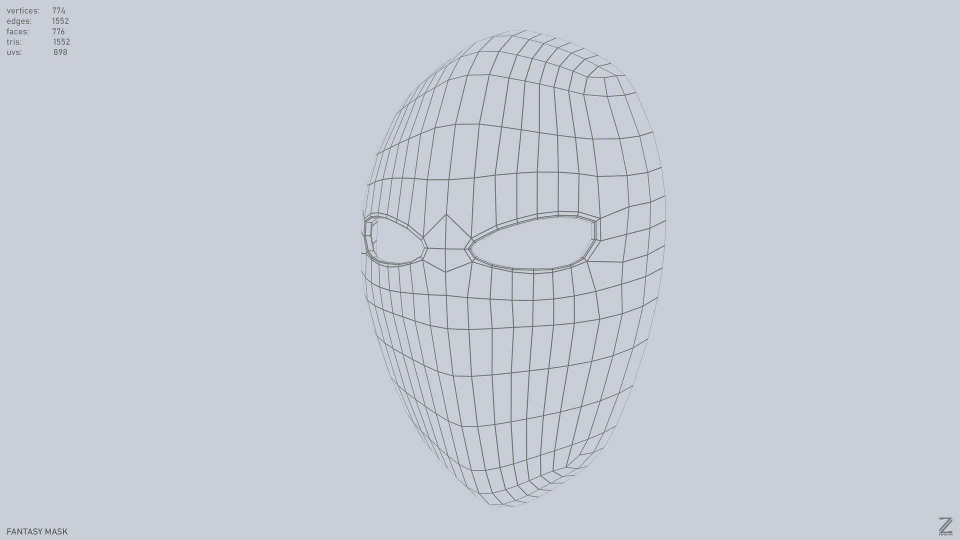 Fantasy mask Low-poly 3D model_9