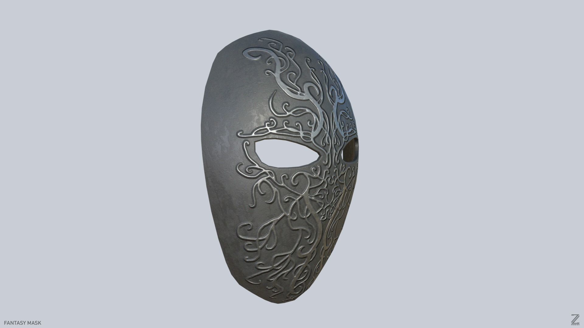 Fantasy mask Low-poly 3D model_8