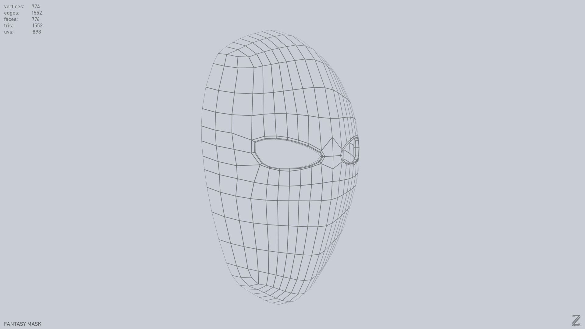 Fantasy mask Low-poly 3D model_14
