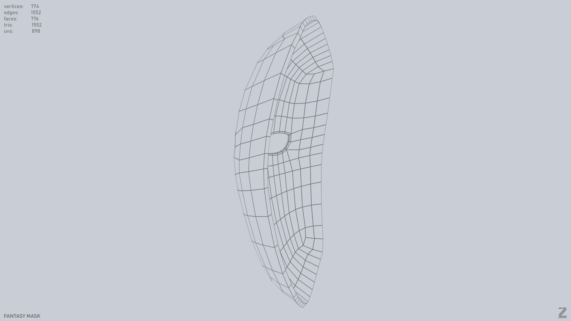 Fantasy mask Low-poly 3D model_11