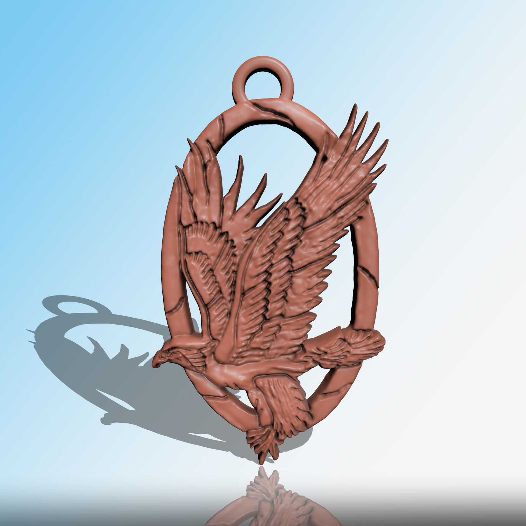 Eagle Pendant  M01 3D print model_6