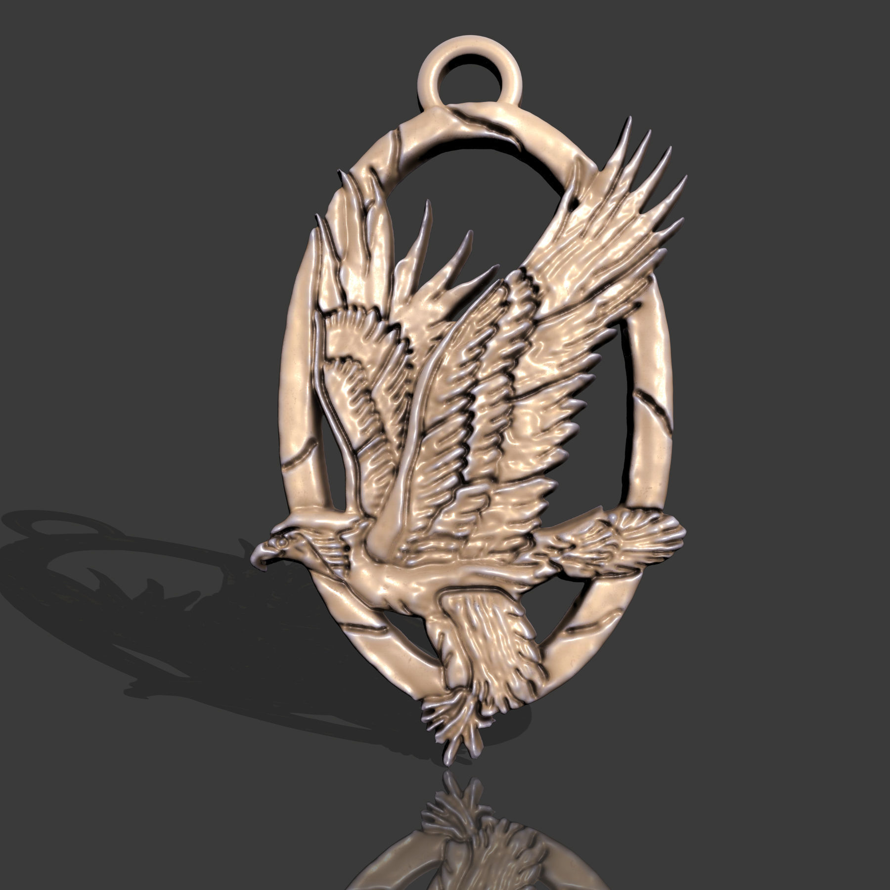 Eagle Pendant  M01 3D print model_1