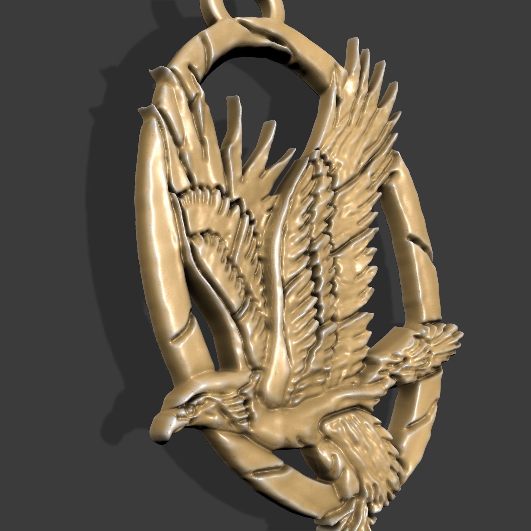 Eagle Pendant  M01 3D print model_5