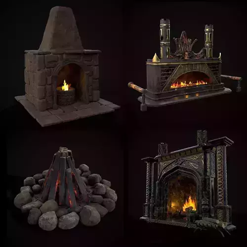 Medieval Fires 3D Model Collection