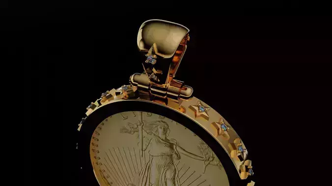 1 oz US Mint  liberty American gold coin diamond mount frame