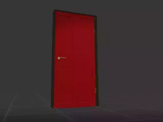 Low poly red door