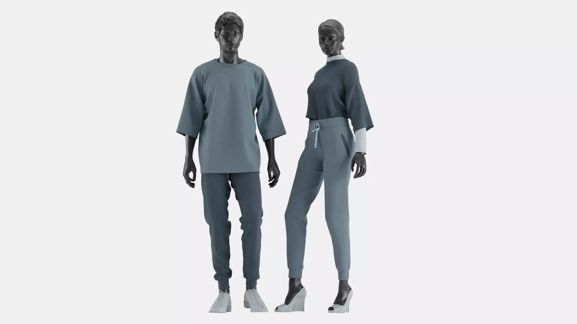 Sport Clothes Couple Set 03 3D model