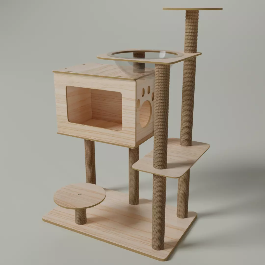 Cat Condo 3D model_0