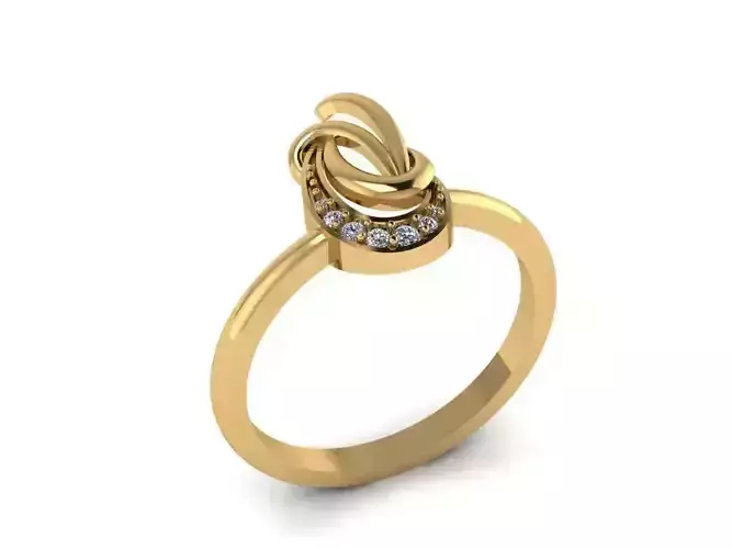 Jewelry Diamond Ring 3D Print Model 