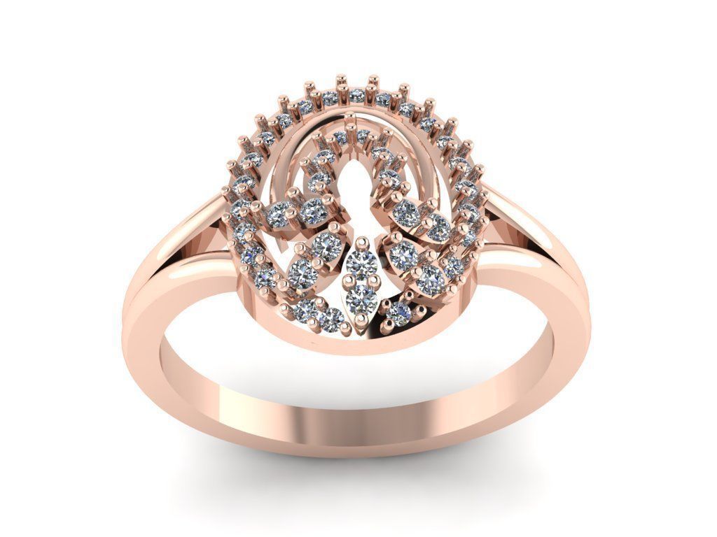 Jewelry Diamond Ring 3D Print Model 3D print model_4