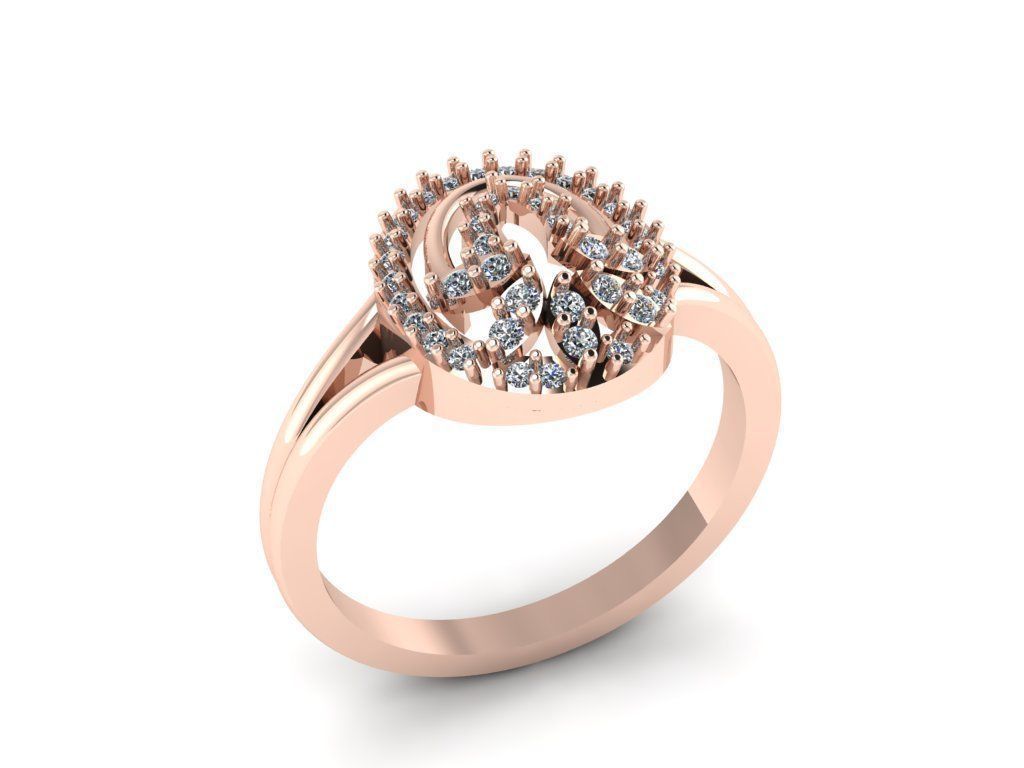 Jewelry Diamond Ring 3D Print Model 3D print model_2