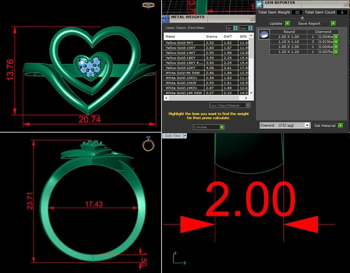 Jewelry Diamond Ring 3D Print Model  3D print model_1